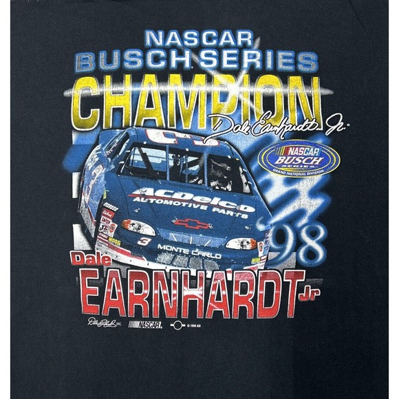 Vintage Dale Earnhardt Jr 1998 Busch Series Champion T-Shirt XL Two Sided NASCAR - Picture 12 of 12